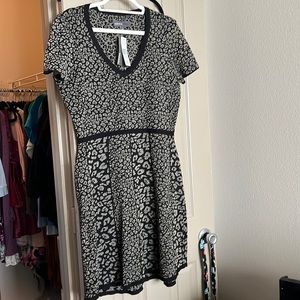 Cheetah print gold and black sweater dress